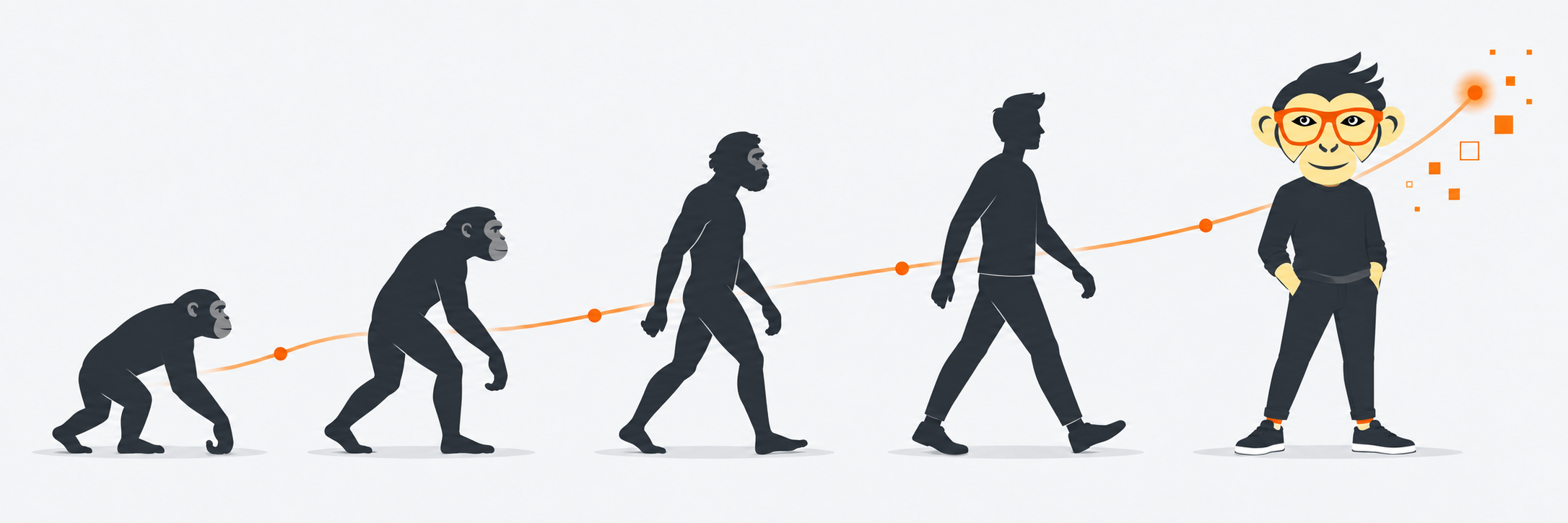 Linea evolutiva simbolica verso Homo Talent